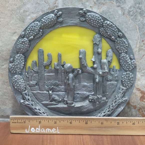 Vintage Pewter Plate Michael Ricker Southwestern Christmas 1982 - Picture 9 of 13
